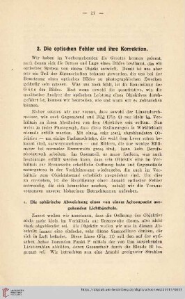 2. Die optischen Fehler und ihre Korrektion