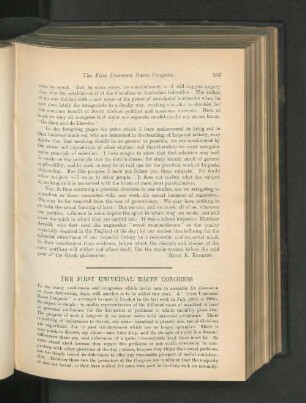 The First Universal Races Congress.