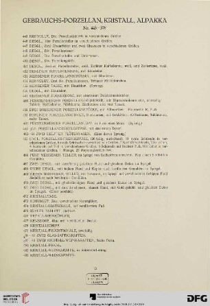 Gebrauchs-Porzellan, Kristall, Alpakka (Nr.445-478)