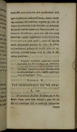 Titulus V. Ius Disponendi de Re Sua.