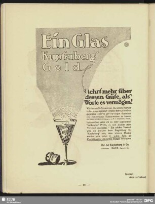 Ein Glas Kupferberg Gold [Spirituosenwerbung]