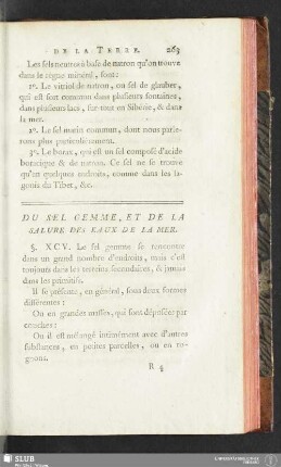 Du Sel Gemme, et de la Salure des Eaux de la Mer