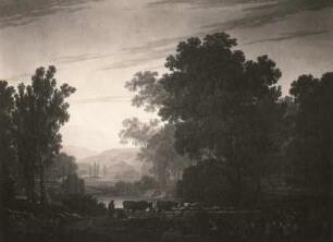 Haldenwang, Christian : Ideallandschaft, Aquatintablatt nach Wehle
