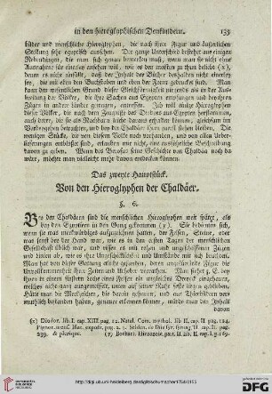 Das zweyte Hauptstueck: Von den Hieroglyphen der Chaldaeer