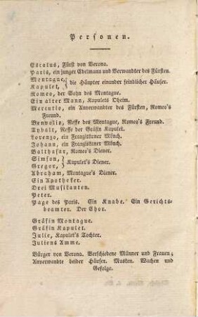 Shakespear's dramatische Werke, 6. Romeo und Julie. König Johann