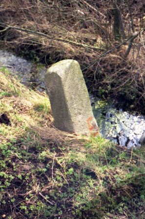 Kreis Herzogtum Lauenburg: Grenzstein: neben Wassergraben