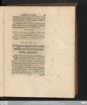 Tit. III. (VI. 54.) Ut legatorum seu fideicommissorum servandorum causa caveatur.