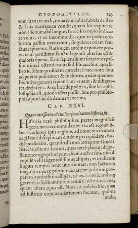 Cap. XXVI. Quam necessaria ad civilem facultatem historia sit.