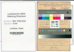 Entnazifizierung Hans Lomans , geb. 23.06.1898 (Friseur)