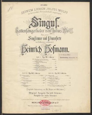 Heft 1, No. 5: Wenn du kein Spielmann wärst : Op. 58, No. 5