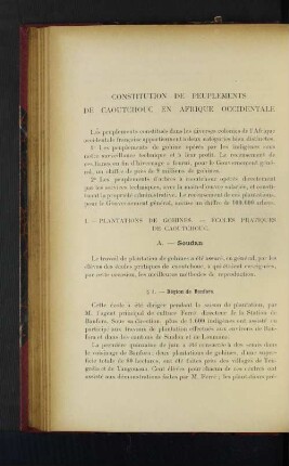 Constitution De Peuplements De Caoutchouc En Afrique Occidentale.