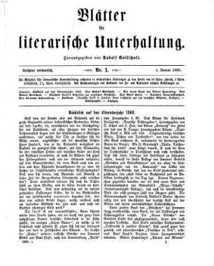 Blätter für literarische Unterhaltung, 1869,1