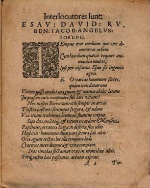 Ecloga In Feriis Natalitiis Domini Nostri Iesv Christi