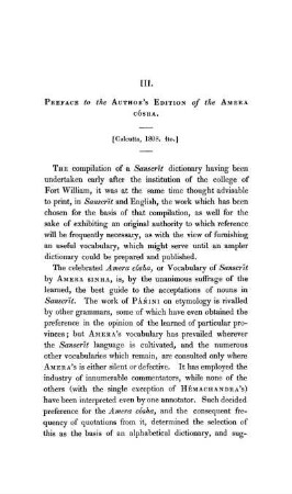 III. Preface to the Author's Edition of the Amera Cósha