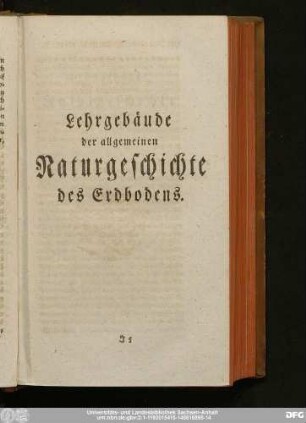 Lehrgebäude der allgemeinen Naturgeschichte des Erdbodens.