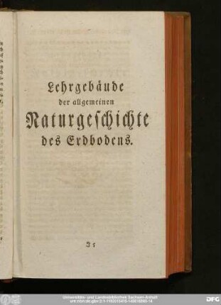 Lehrgebäude der allgemeinen Naturgeschichte des Erdbodens.