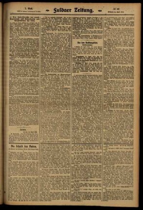 Zweite Ausgabe vom Mittwoch, den 30. April 1913.