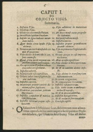 Caput I. De Obiecto Visus.