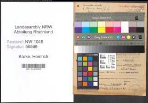Entnazifizierung Heinrich Krake , geb. 18.05.1893 (Haendler)