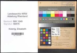 Entnazifizierung Elisabeth Koenig , geb. 06.02.1906 (Lehrer)