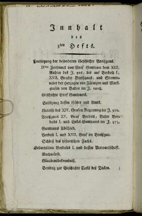 Innhalt des 3ten Hefts.
