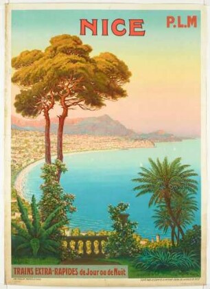 Plakat: Nice [Nizza] P.L.M. - Trains extra rapides de jour ou de nuit