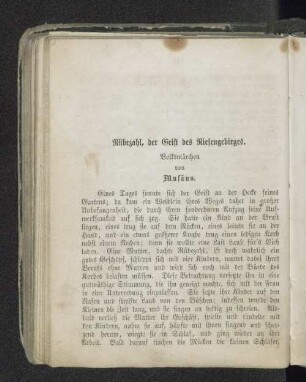 Rübezahl, der Geist des Riesengebirges. Volksmärchen von Musäus.