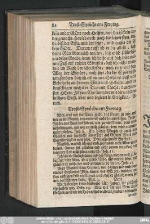 Trost-Sprüche am Freytag.