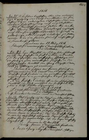 Dispensierung des Professors Oesterley von seinen Pflichten als Professor für das Jahr 1856 wegen seiner Pflichten als Hofmaler in Hannover samt abschriftlicher Mittelung dessen an Professor Oesterley.