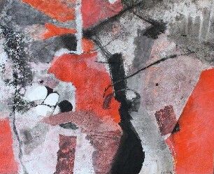 Komposition mit schwarz/rot/weiß