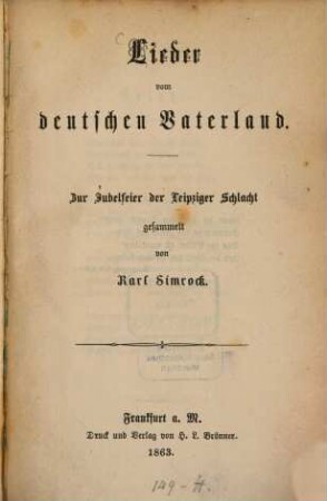 Lieder von deutschen Vaterland