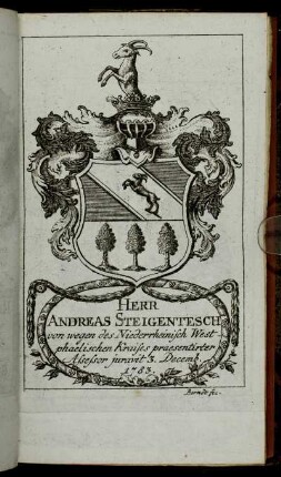 Herr Andreas Steigentesch[...] - Herr Carl Georg von Riedesel Freÿherr zu Eisenbach[...]