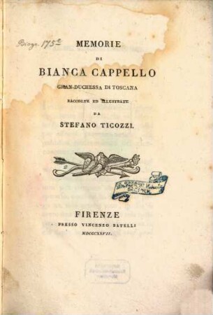 Memorie di Bianca Cappello, gran-duchessa di Toscana