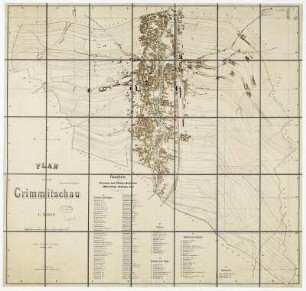 Plan von Crimmitschau mit Straßenverzeichnis (1:5 000)