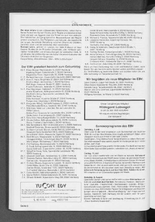 Sommerprogramm des EBV