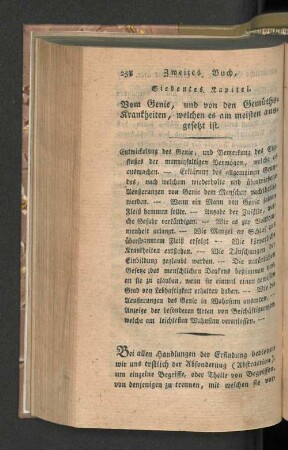 Siebentes Kapitel. Vom Genie, und von den Gemüths-Krankheiten, ...