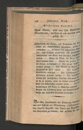 Siebentes Kapitel. Vom Genie, und von den Gemüths-Krankheiten, ...