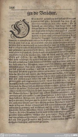 An die Verächter.