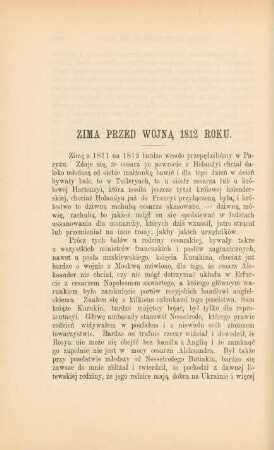 Zima przed wojną 1812 roku