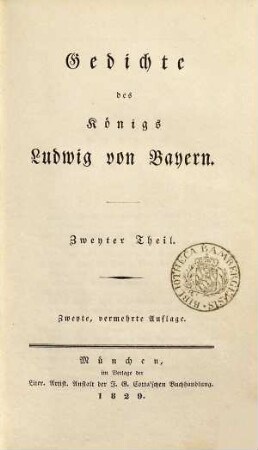 Gedichte des Königs Ludwig von Bayern, 2