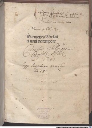 Sermones Thesauri noui de tempore