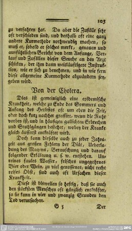 Von der Cholera