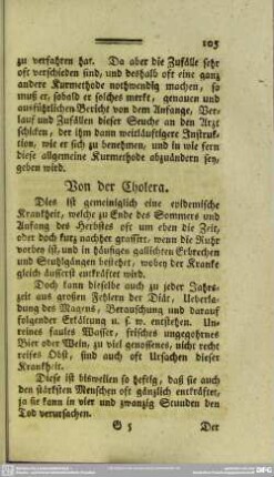 Von der Cholera