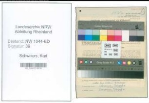 Entnazifizierung Karl Schweers , geb. 21.10.1909 (Studienrat)