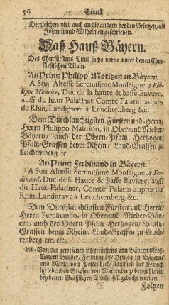 Das Hauß Bäyern