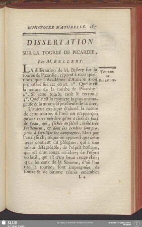 Dissertation Sur La Tourbe De Picardie, Par M. Bellert