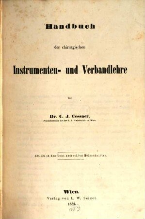 Handbuch der chirurgischen Instrumenten- und Verbandlehre