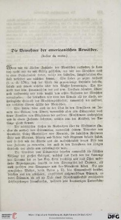 Die Bewohner der americanischen Urwälder (Indios da matto)