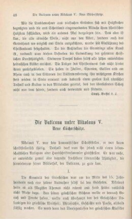 48-62 Die Vaticana unter Nikolaus V. : neue Bücherschätze