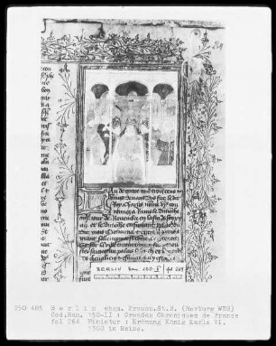 Chroniques de France in zwei Bänden — Chroniques de France, Band 2 — Krönung König Karls 6. 1380 in Reims, Folio 264recto